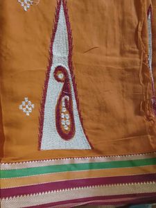 Orange Embroidered Saree