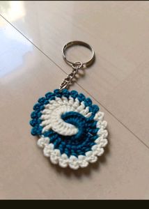 Handmade Crochet Swirl Keychain