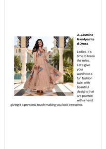 Beautiful Handpainted Floral Gown