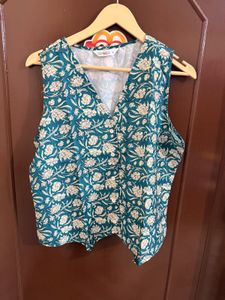 Sea Green Floral Top