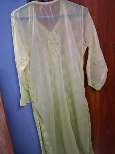 Lime Green Chikankari Kurta