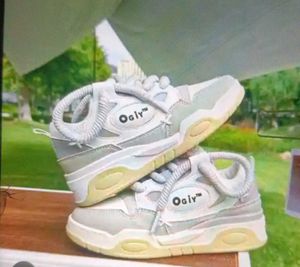 Stylish White & Grey Chunky Sneakers