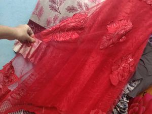 Red Sequined Evening Gown