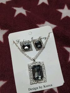 Elegant Black Stone Jewelry Set