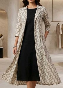 pure cotton Boho Ikat Print Long Shrug