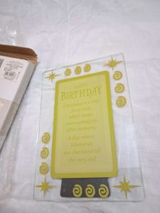 Happy Birthday Glass Photo Frame