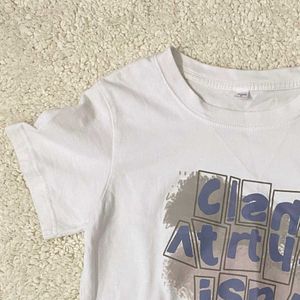 White Graphic Print baby Tee