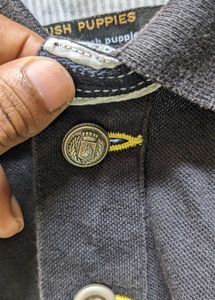 Black Polo Shirt with Dog Embroidery