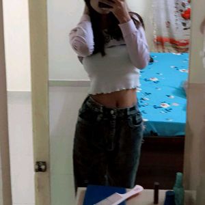 Gymshark Lavender Long Sleeve Crop Top