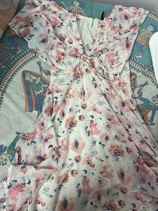 Floral Print Lace-Up Dress