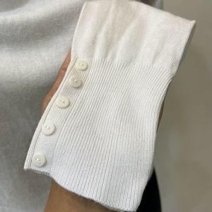 White Turtle Neck Top