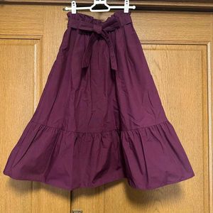 High Waist Purple Ruffled Maxi Skirt