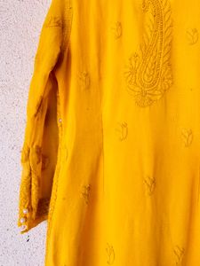Yellow Embroidered Kurta