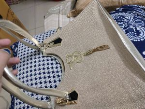 Sparkly Gold Handbag with Tassel
