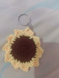 Handmade Crochet Sunflower Keychain