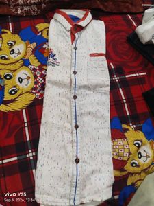 boys/kids White Printed Full Sleeve Shirt