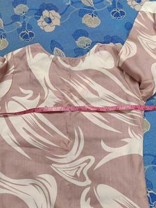 Stylish Printed Kurta set with Lace Neckline