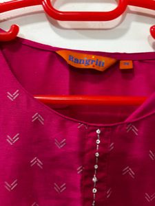 Vibrant Pink Kurta with All-over Print