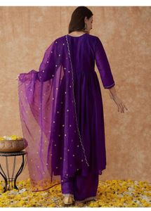 Vibrant Purple Embroidered Kurta Set