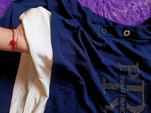 Brand new Chic Layered Navy Tunic with Rhinestone