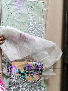Patchwork unstitched cotton dress Material