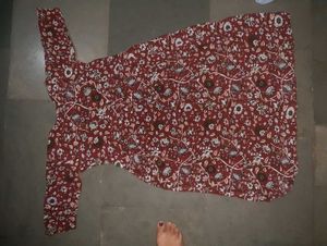 Maroon Floral Print Kurti
