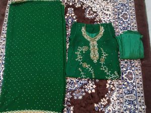 Green Embroidered Kurta Set