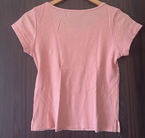 Pink Ribbed Tee