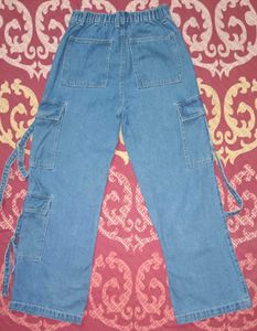 Vintage Wide Leg Cargo Jeans