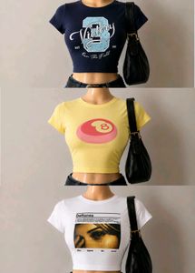 🧸💛 Cute Graphic Crop Tops Bundle ✨🎱