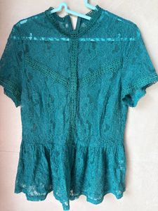 Elegant Lace Peplum Top