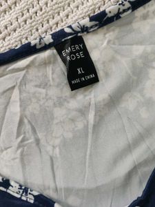 Emery rose(shein) Navy Floral Sleeveless Dress