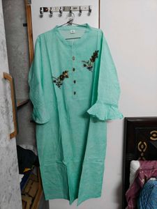 Beautiful Mint Green Kurta with Embroidery