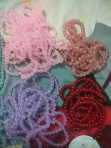 8mm Glass Beads (Any 1 String) + 10 Metre Elastic