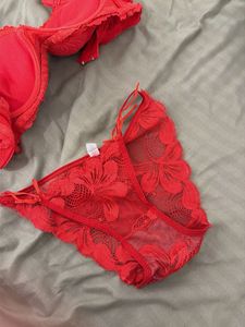 Red Lace Bra &amp; Panty Set