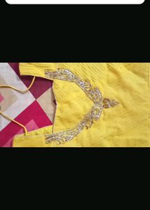 WOMEN'S BEAUTIFUL MAXI DRESH,PARTY,HALDI(MUSTARD)
