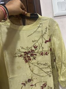 Embroidered golden Kurta