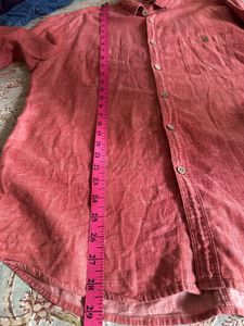 Men's Red Casual Button-Up Shirt