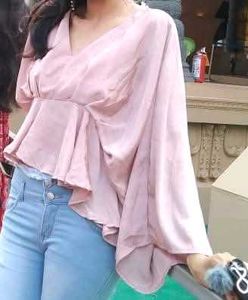 Elegant Pink Kimono Sleeve Top