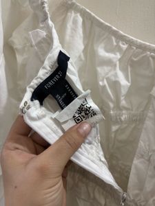 Forever 21 White Smocked Square Neck Dress