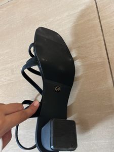 Black Strappy Block Heels