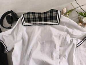 white sailor collar Blouse
