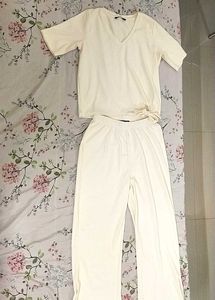 night suit combo tshirt and plazo set