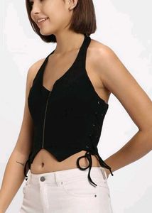 🔻PRICE DROP - FOREVER21 Black Halter Corset Top