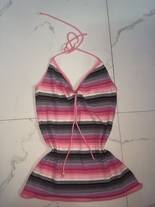 Striped Halter Neck Top