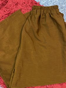 Brown Satin Harem Pants
