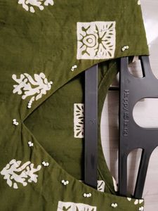 Mehandi Green Cotton Kurta Set