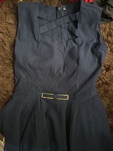 Chic Navy Skater Dress brand new