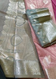 Banarsi Silk Border Saree With Blouse