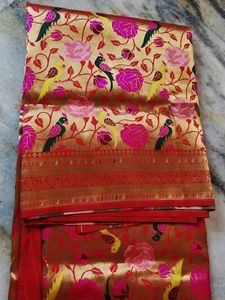 Floral Bird printed saree